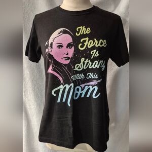 Black Graphic Tee with Star Wars Design